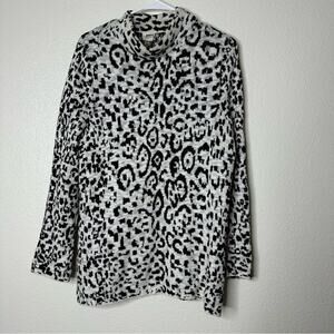 Chicos Chauncey Cheetah Cowl Neck Sweater 2